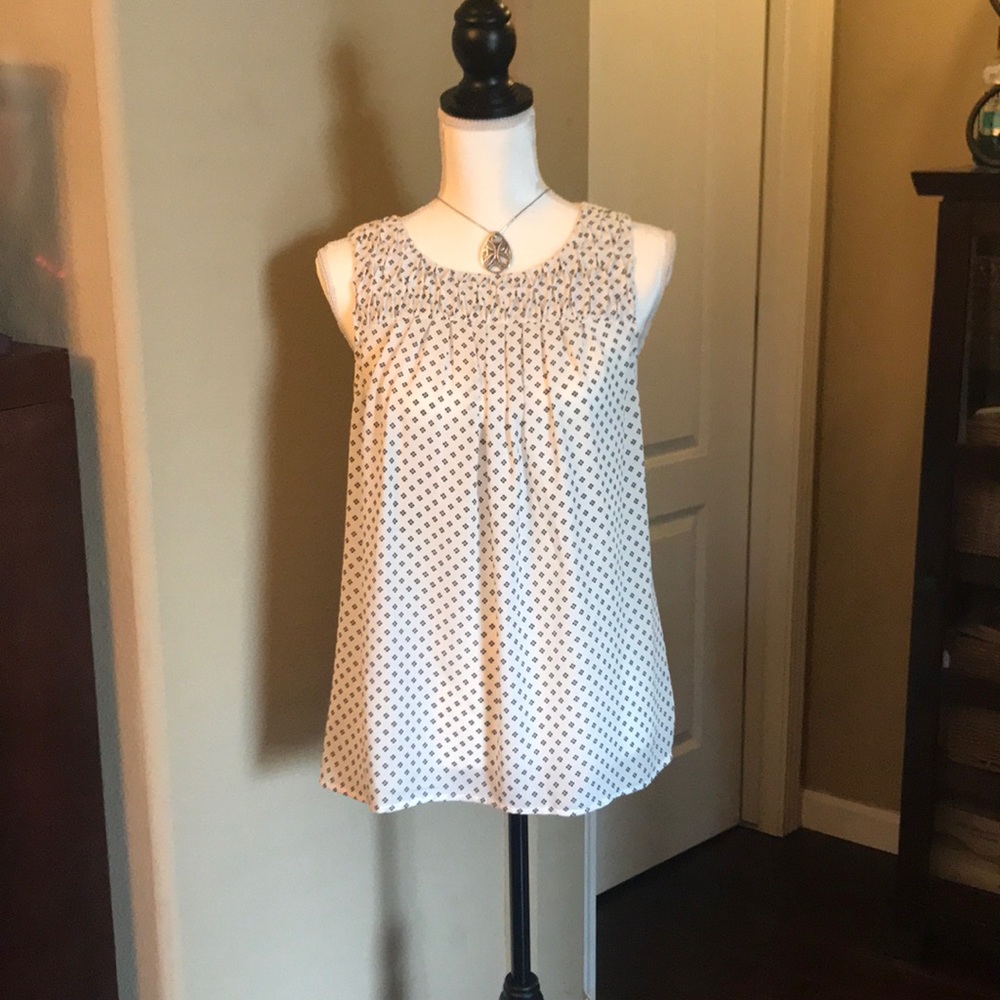 Beautiful Top in Navy and Cream, Very Detailed